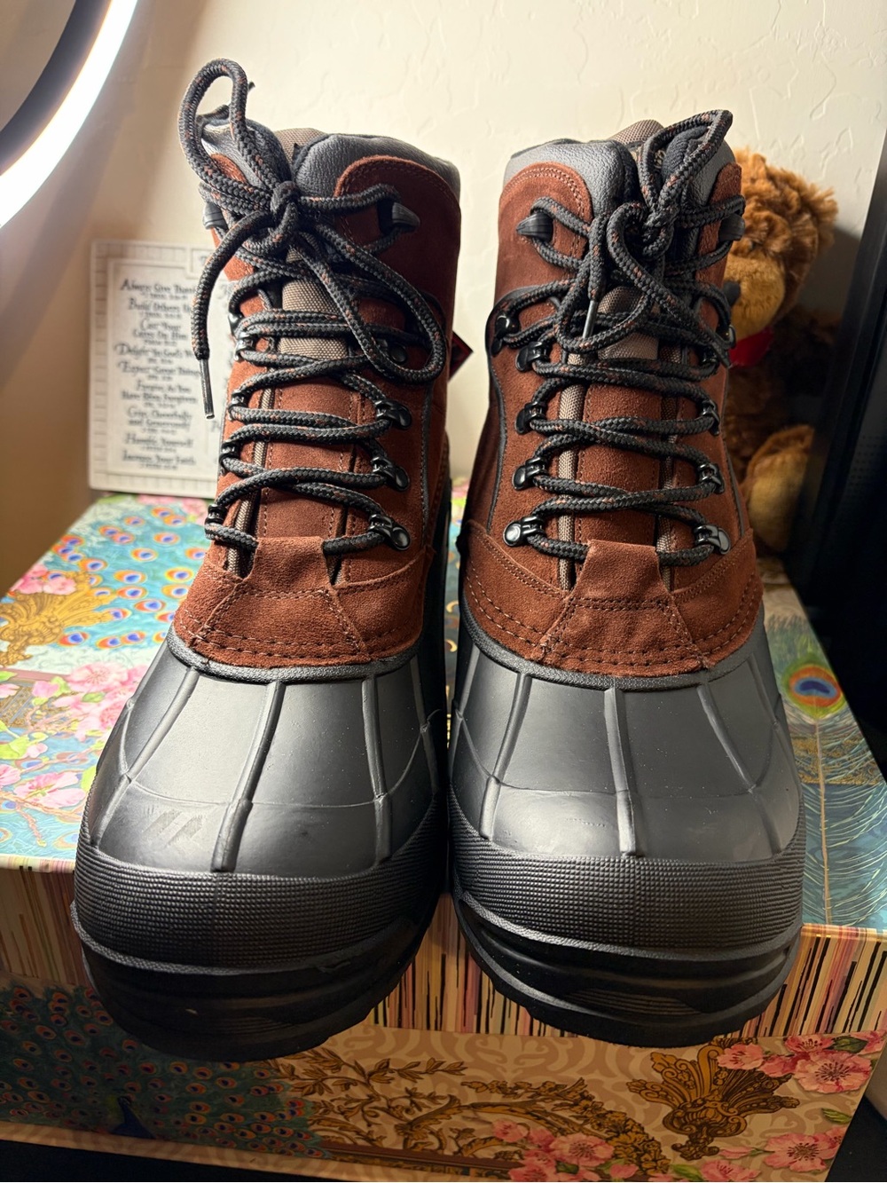 Totes Mammoth Men’s Size 12 Dark Brown Winter Snow Boots NIB